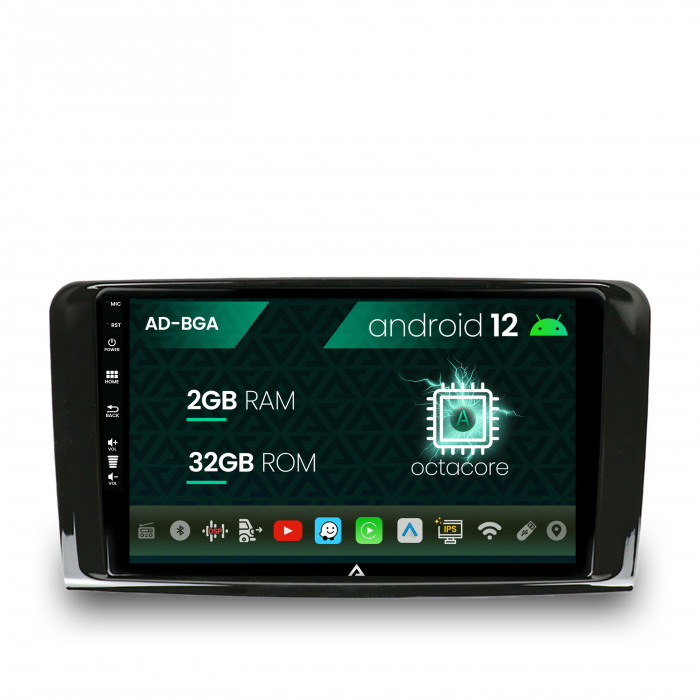 Navigatie Mercedes Benz ML W164 GL X164, Android 13, A-Octacore 2GB RAM + 32GB ROM, 9 Inch - AD-BGA9002+AD-BGRKIT405