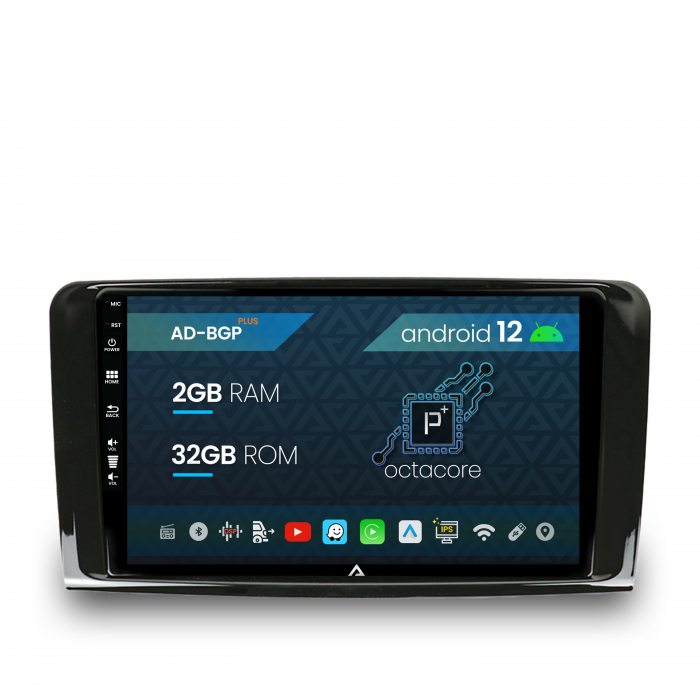 Navigatie Mercedes Benz ML W164 GL X164, Android 12, P-Octacore 2GB RAM + 32GB ROM, 9 Inch - AD-BGP9002+AD-BGRKIT405