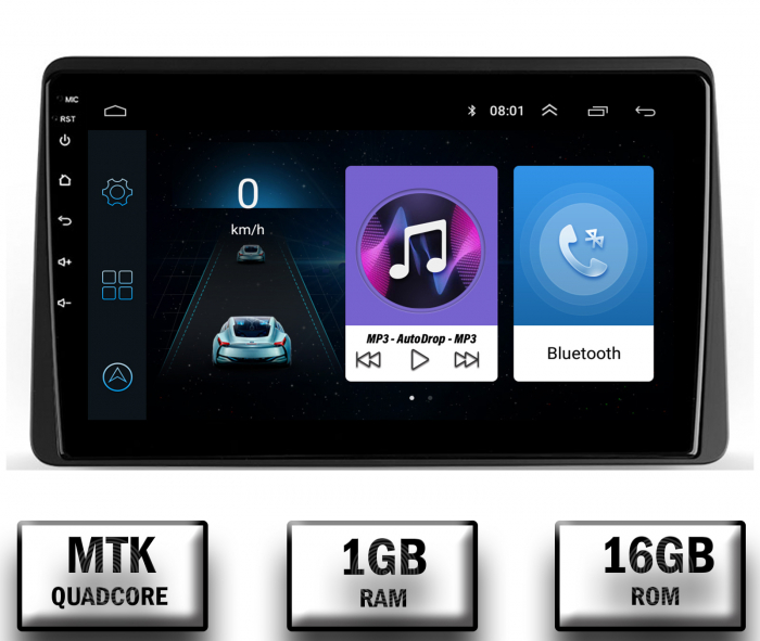 Navigatie Dacia Duster (2018+), Android 10, P-Quadcore 1GB RAM + 16GB ROM, 9 Inch - AD-BGP9001+AD-BGRKIT366