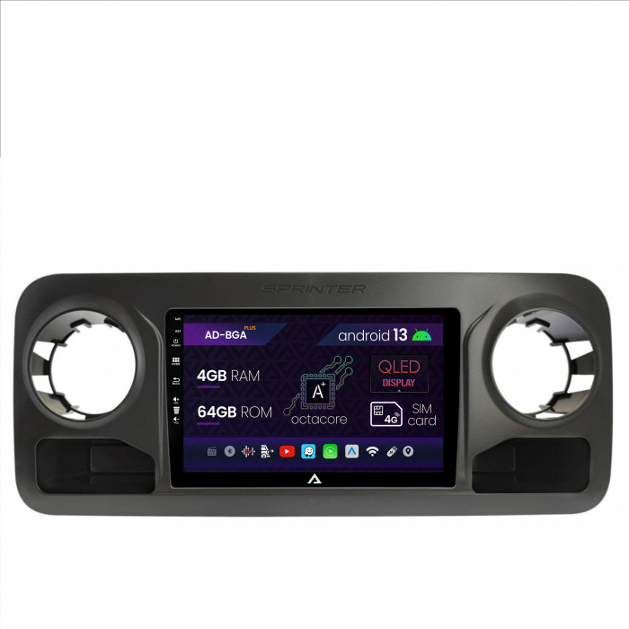 Navigatie Mercedes Benz Sprinter, Android 13, A-Octacore 4GB RAM + 64GB ROM, 10.1 Inch - AD-BGA10004+AD-BGRKIT407v2