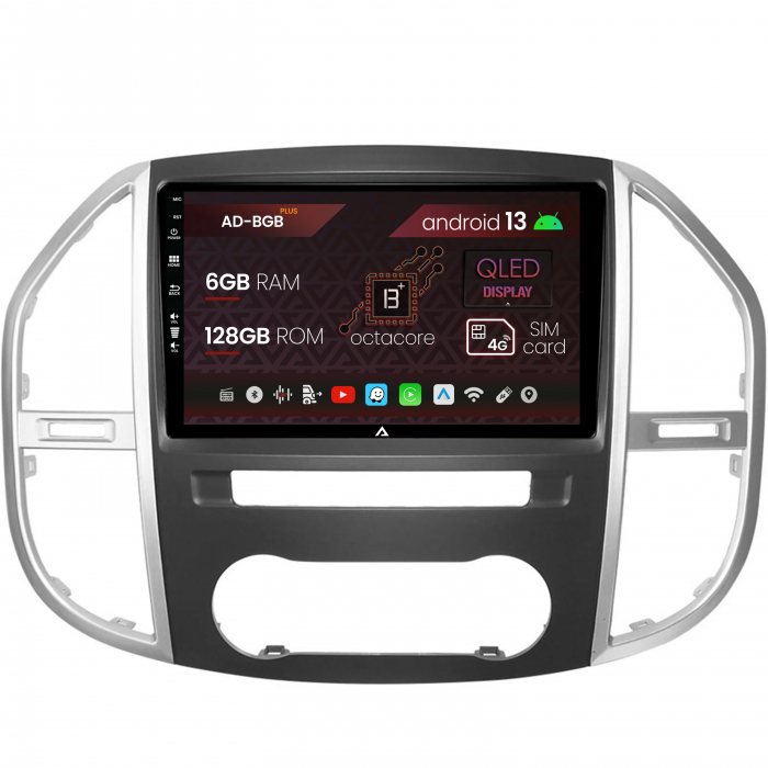 Navigatie Mercedes Benz Sprinter, Android 13, B-Octacore 6GB RAM + 128GB ROM, 9 Inch - AD-BGB9006+AD-BGRKIT407V3