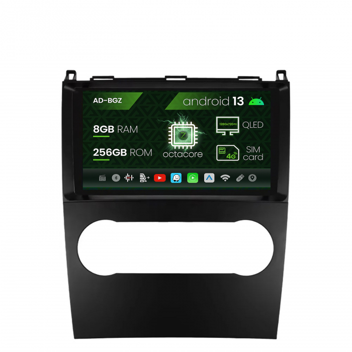 Navigatie Mercedes Benz A B Class (2004-2011), Android 13, Z-Octacore   8GB RAM + 256GB ROM, 9 Inch - AD-BGZ9008+AD-BGRKIT420