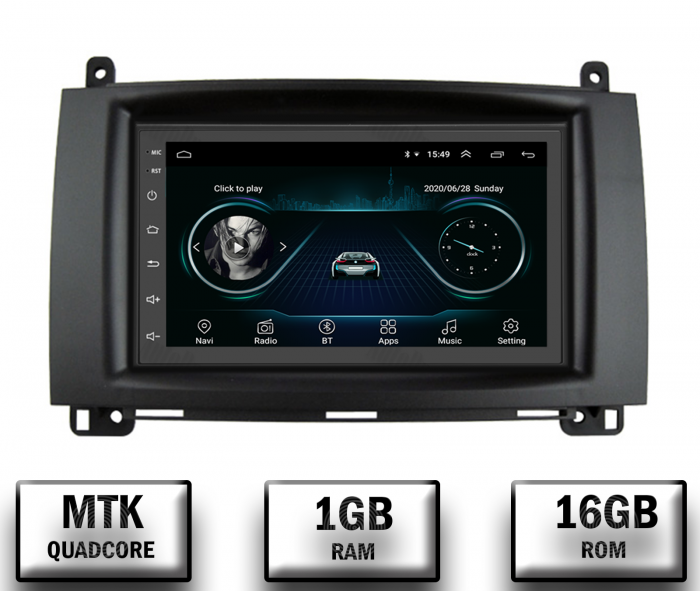 Navigatie Mercedes Benz Sprinter, Viano, Vito, A B Class, Crafter, Android 10, P-Quadcore   1GB RAM + 16GB ROM, 7 Inch - AD-BGP1001+AD-BGRBE0032DIN