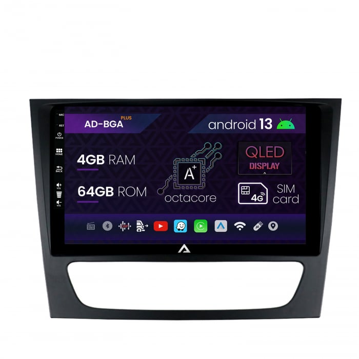 Navigatie Mercedes Benz W211 CLS, Android 13, A-Octacore   4GB RAM + 64GB ROM, 9 Inch - AD-BGA9004+AD-BGRKIT415