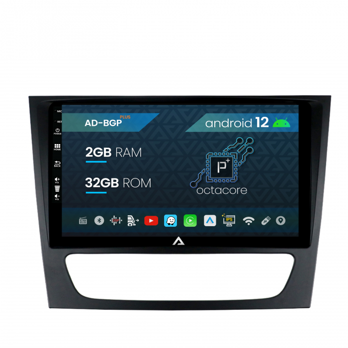 Navigatie Mercedes Benz W211 CLS, Android 12, P-Octacore 2GB RAM + 32GB ROM, 9 Inch - AD-BGP9002+AD-BGRKIT415