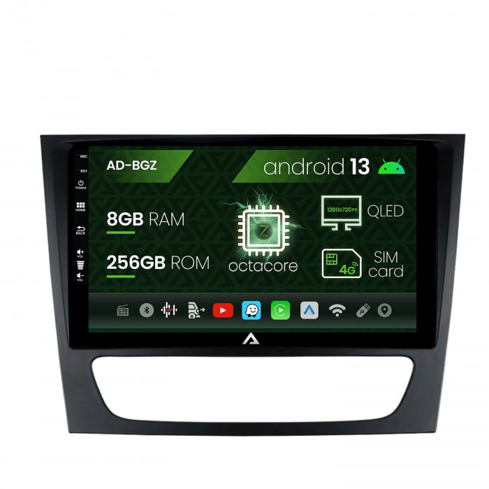 Navigatie Mercedes Benz W211 CLS, Android 13, Z-Octacore 8GB RAM + 256GB ROM, 9 Inch - AD-BGZ9008+AD-BGRKIT415