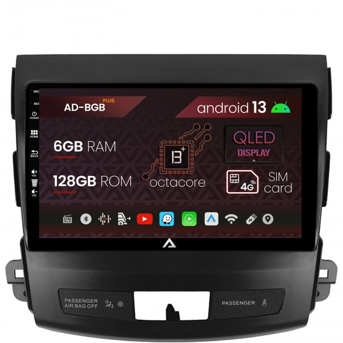 Navigatie Mitstubishi Outlander   Peugeot 4007   Citroen C-Crosser, Android 13, B-Octacore   6GB RAM + 128GB ROM, 9 Inch - AD-BGB9006+AD-BGRKIT276