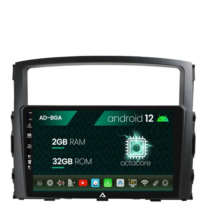 Navigatie Mitstubishi Pajero (2006-2014), Android 13, A-Octacore 2GB RAM + 32GB ROM, 9 Inch - AD-BGA9002+AD-BGRKIT271