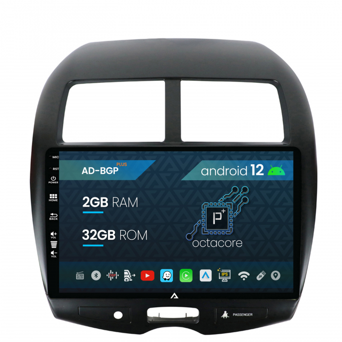 Navigatie Mitsubishi ASX (2010-2015), Android 12, P-Octacore 2GB RAM + 32GB ROM, 10.1 Inch - AD-BGP10002+AD-BGRKIT267