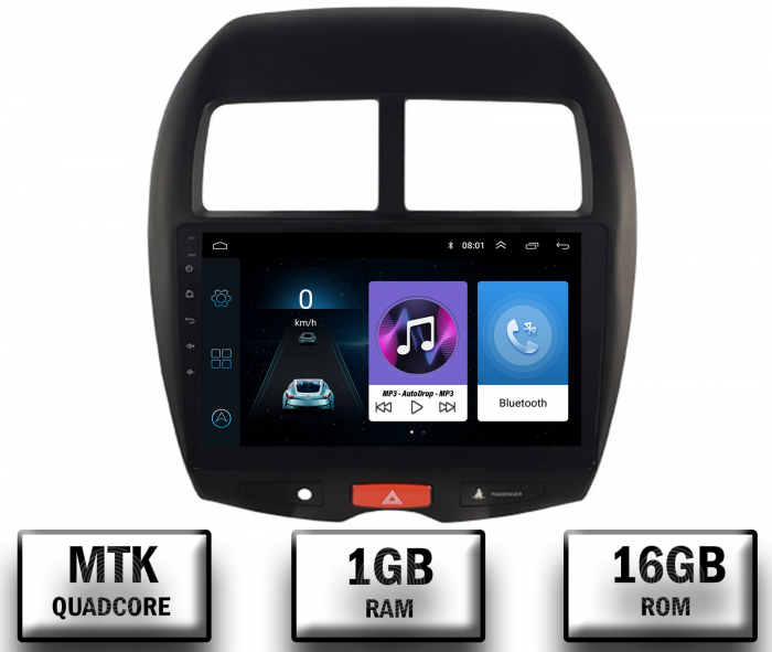 Navigatie Mitsubishi ASX (2010-2016), Android 10, P-Quadcore 1GB RAM + 16GB ROM, 10.1 Inch - AD-BGP10001+AD-BGRKIT267