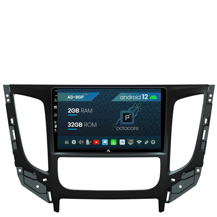 Navigatie Mitsubishi L200 (2014-2020), Android 12, P-Octacore 2GB RAM + 32GB ROM, 9 Inch - AD-BGP9002+AD-BGRKIT274