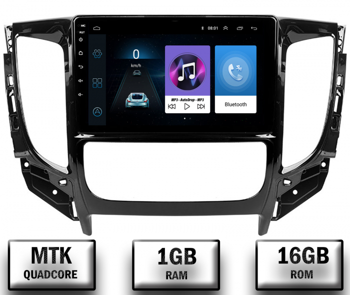 Navigatie Mitsubishi L200 (2014-2020), Android 10, P-Quadcore   1GB RAM + 16GB ROM, 9 Inch - AD-BGP9001+AD-BGRKIT274