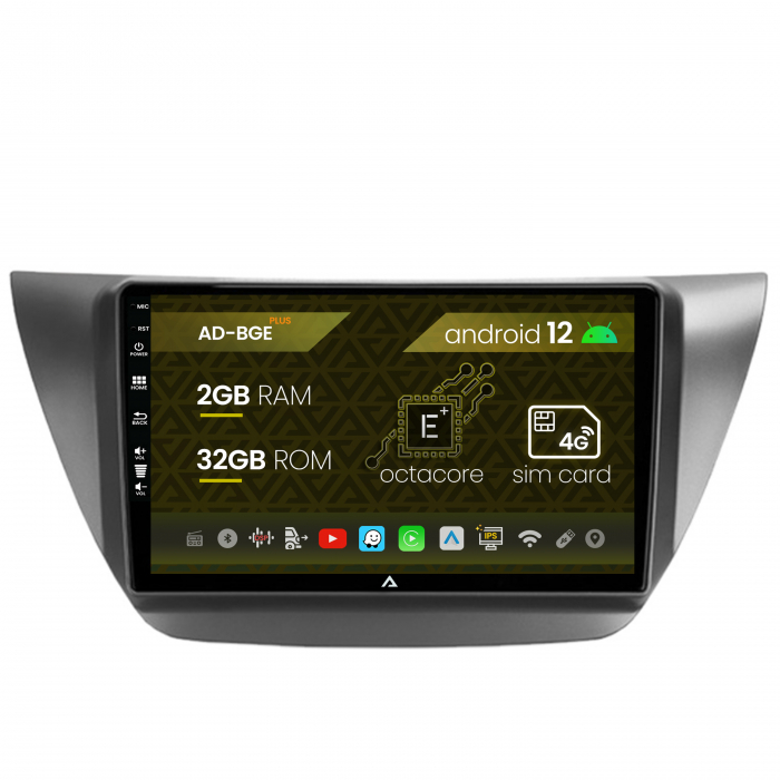 Navigatie Mitsubishi Lancer (2003-2007), Android 12, E-Octacore 2GB RAM + 32GB ROM, 9 Inch - AD-BGE9002+AD-BGRKIT282