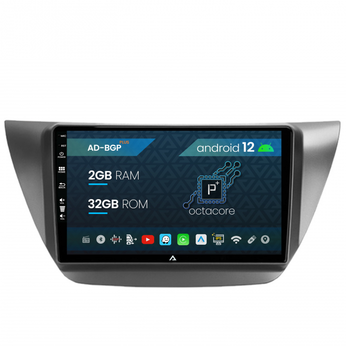 Navigatie Mitsubishi Lancer (2003-2007), Android 12, P-Octacore 2GB RAM + 32GB ROM, 9 Inch - AD-BGP9002+AD-BGRKIT282