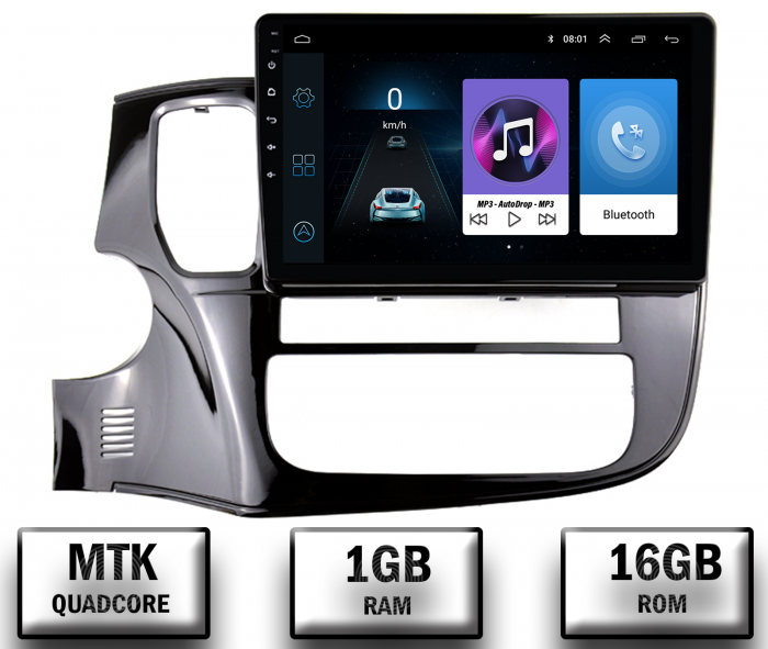 Navigatie Mitsubishi Outlander (2013-2020), Android 10, P-Quadcore 1GB RAM + 16GB ROM, 10.1 Inch - AD-BGP10001+AD-BGRKIT268