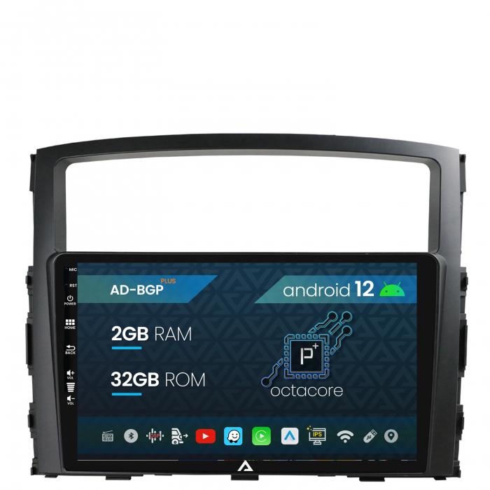 Navigatie Mitsubishi Pajero (2006-2014), Android 12, P-Octacore 2GB RAM + 32GB ROM, 9 Inch - AD-BGP9002+AD-BGRKIT271