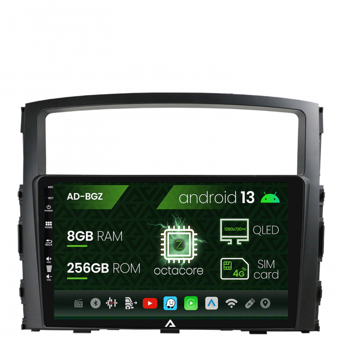 Navigatie Mitsubishi Pajero (2006-2014), Android 13, Z-Octacore 8GB RAM + 256GB ROM, 9 Inch - AD-BGZ9008+AD-BGRKIT271