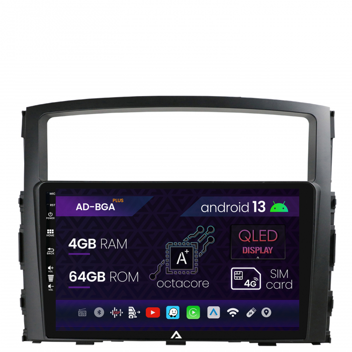 Navigatie Mitsubishi Pajero (2006-2014), Android 13, A-Octacore 4GB RAM + 64GB ROM, 9 Inch - AD-BGA9004+AD-BGRKIT271