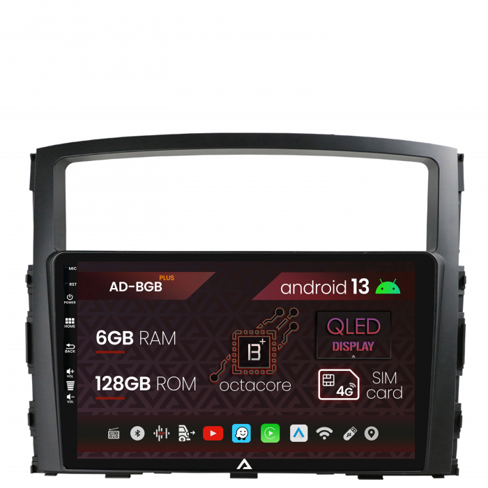 Navigatie Mitsubishi Pajero (2006-2014), Android 13, B-Octacore 6GB RAM + 128GB ROM, 9 Inch - AD-BGB9006+AD-BGRKIT271