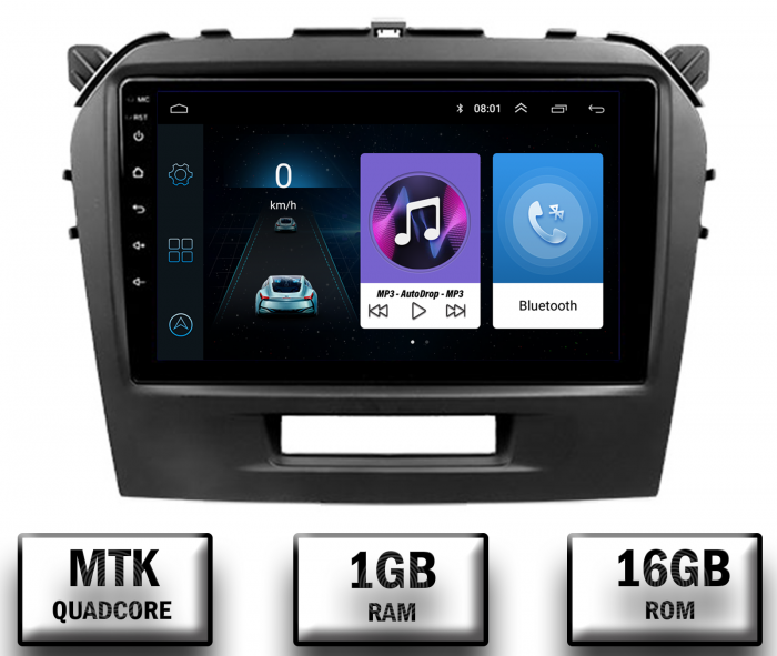 Navigatie Suzuki Vitara (2015+), Android 10, P-Quadcore   1GB RAM + 16GB ROM, 9 Inch - AD-BGP9001+AD-BGRKIT299