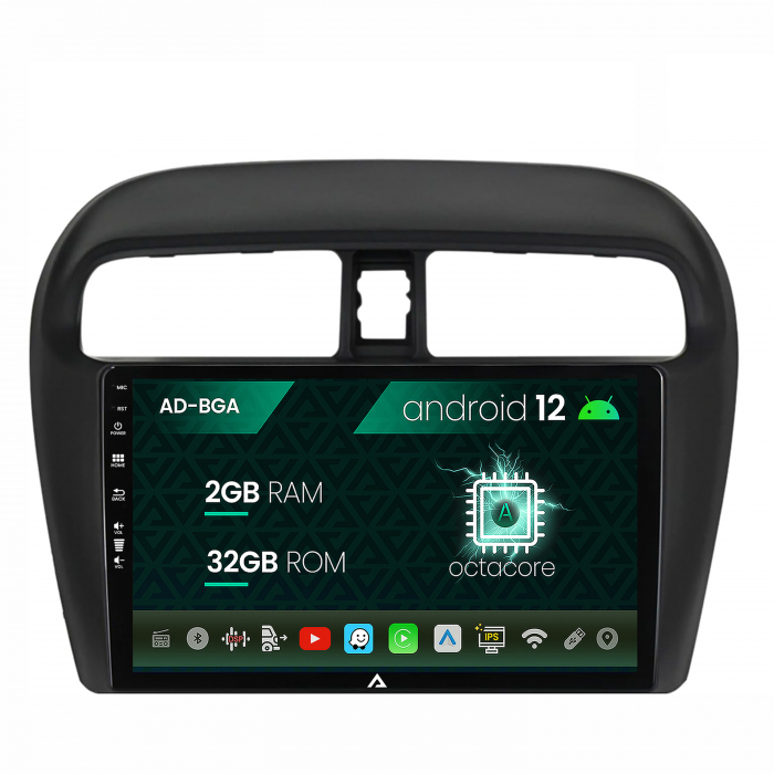 Navigatie Mitsubishi Space Star Mirage Attrage, Android 13, A-Octacore 2GB RAM + 32GB ROM, 9 Inch - AD-BGA9002+AD-BGRKIT267V3