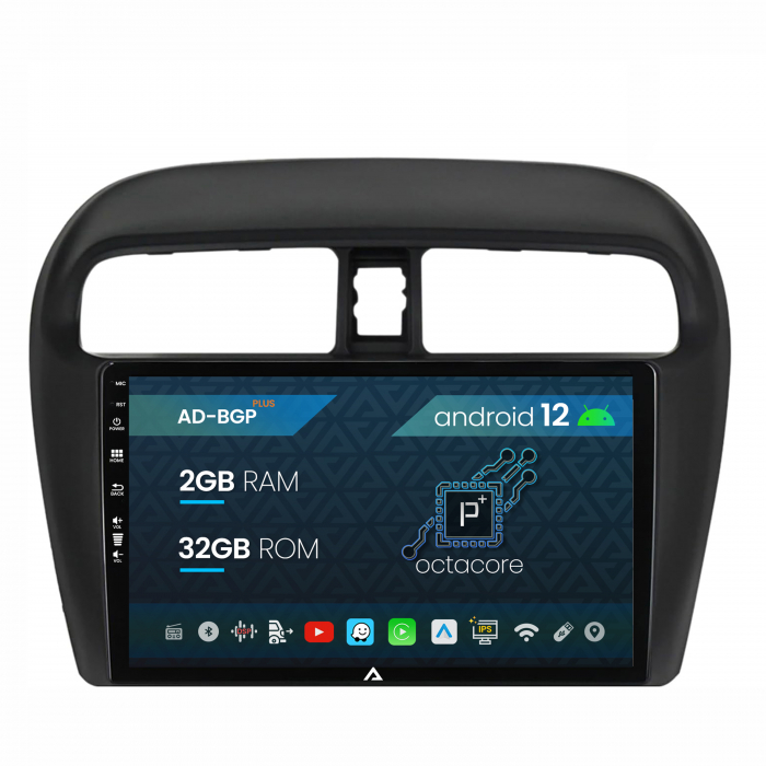 Navigatie Mitsubishi Space Star Mirage Attrage, Android 12, P-Octacore 2GB RAM + 32GB ROM, 10.1 Inch - AD-BGP10002+AD-BGRKIT267V3