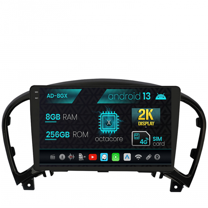 Navigatie Nissan Juke (2010-2015), Android 13, X-Octacore   8GB RAM + 256GB ROM, 9.5 Inch - AD-BGX9008+AD-BGRKIT168