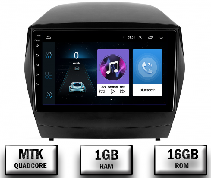 Navigatie Hyundai IX35 (2009-2015), Android 10, P-Quadcore 1GB RAM + 16GB ROM, 10.1 Inch - AD-BGP10001+AD-BGRKIT189