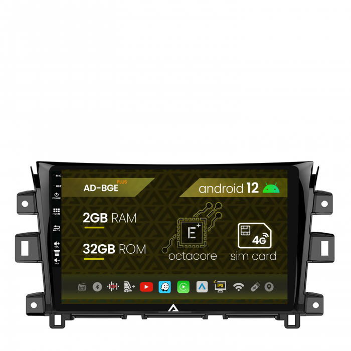 Navigatie Nissan Navara (2015+), Android 12, E-Octacore 2GB RAM + 32GB ROM, 9 Inch - AD-BGE9002+AD-BGRKIT163