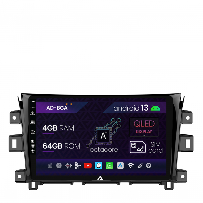 Navigatie Nissan Navara (2015+), Android 13, A-Octacore 4GB RAM + 64GB ROM, 9 Inch - AD-BGA9004+AD-BGRKIT163