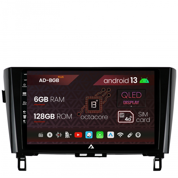 Navigatie Nissan Qashqai X-Trail (2013-2020), Android 13, B-Octacore 6GB RAM + 128GB ROM, 10.1 Inch - AD-BGB10006+AD-BGRKIT162