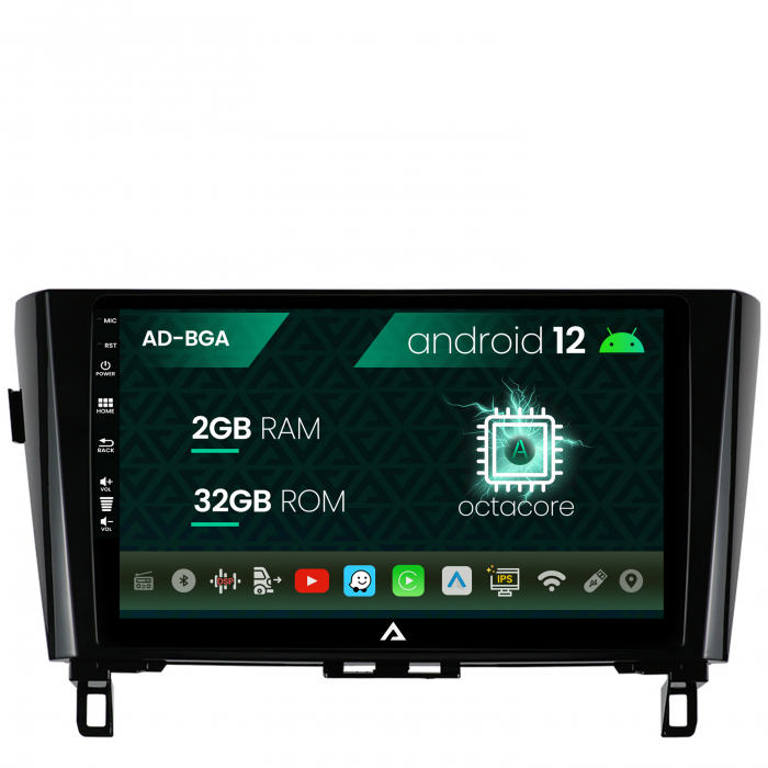 Navigatie Nissan Qashqai X-Trail (2013+), Android 13, A-Octacore 2GB RAM + 32GB ROM, 10.1 Inch - AD-BGA10002+AD-BGRKIT162