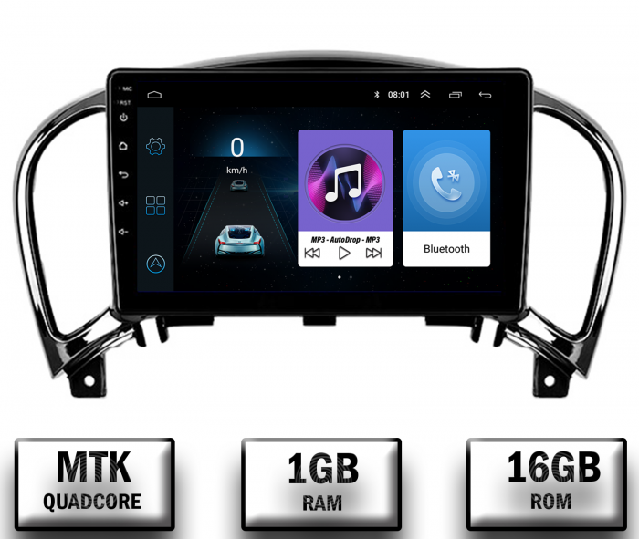 Navigatie Nissan Juke (2010-2015), Android 10, P-Quadcore 1GB RAM + 16GB ROM, 9 Inch - AD-BGP9001+AD-BGRKIT168