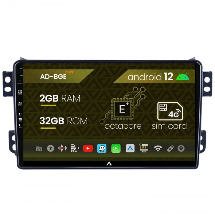 Navigatie Opel Agila Suzuki Splash (2007-2014), Android 12, E-Octacore 2GB RAM + 32GB ROM, 9 Inch - AD-BGE9002+AD-BGRKIT388V2