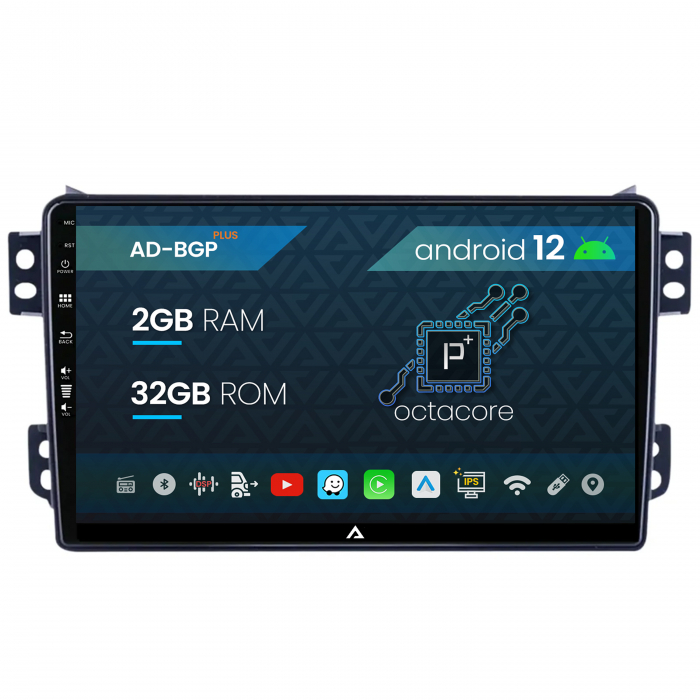 Navigatie Opel Agila Suzuki Splash (2007-2014), Android 12, P-Octacore 2GB RAM + 32GB ROM, 9 Inch - AD-BGP9002+AD-BGRKIT388V2