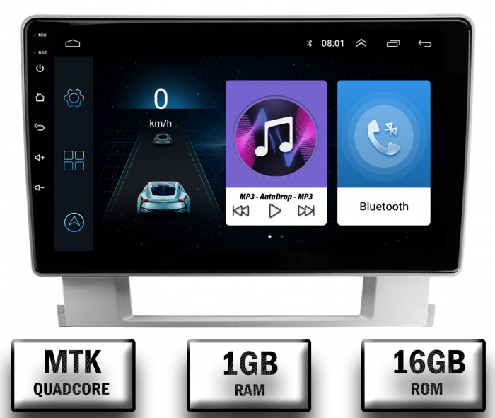 Navigatie Opel Astra J, Android 10, P-Quadcore 1GB RAM + 16GB ROM, 9 Inch - AD-BGP9001+AD-BGRKIT253