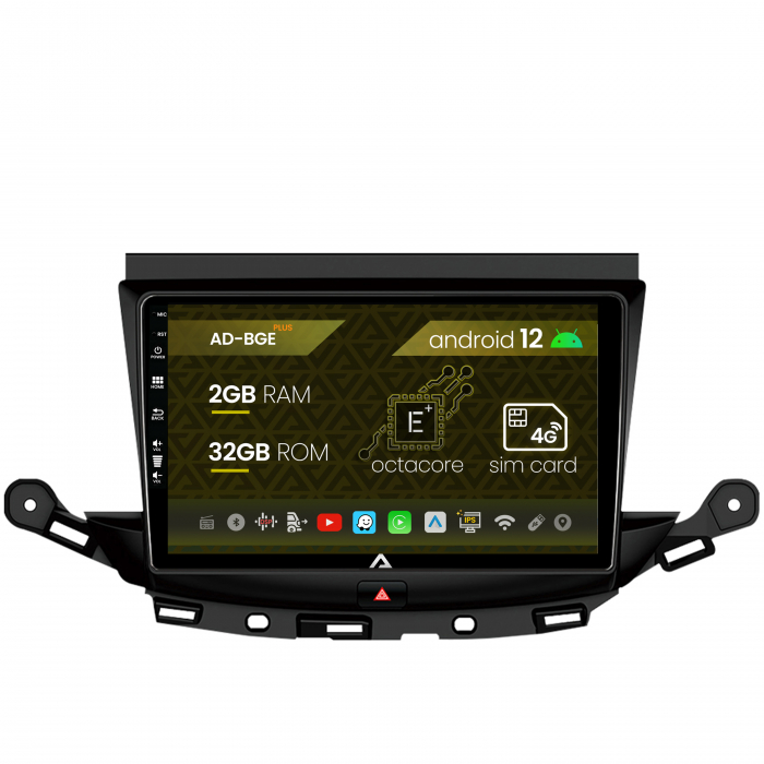 Navigatie Opel Astra K, Android 12, E-Octacore 2GB RAM + 32GB ROM, 9 Inch - AD-BGE9002+AD-BGRKIT251