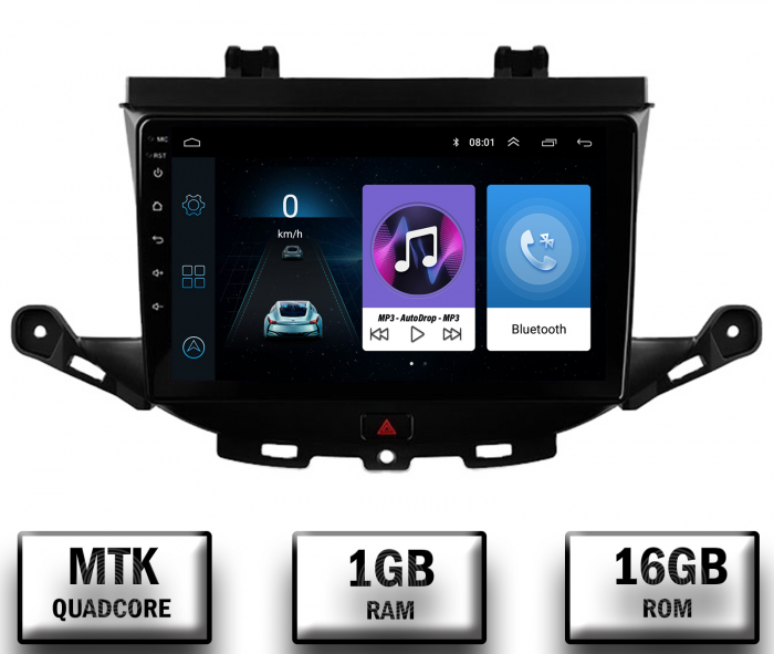 Navigatie Opel Astra K, Android 10, P-Quadcore   1GB RAM + 16GB ROM, 9 Inch - AD-BGP9001+AD-BGRKIT251