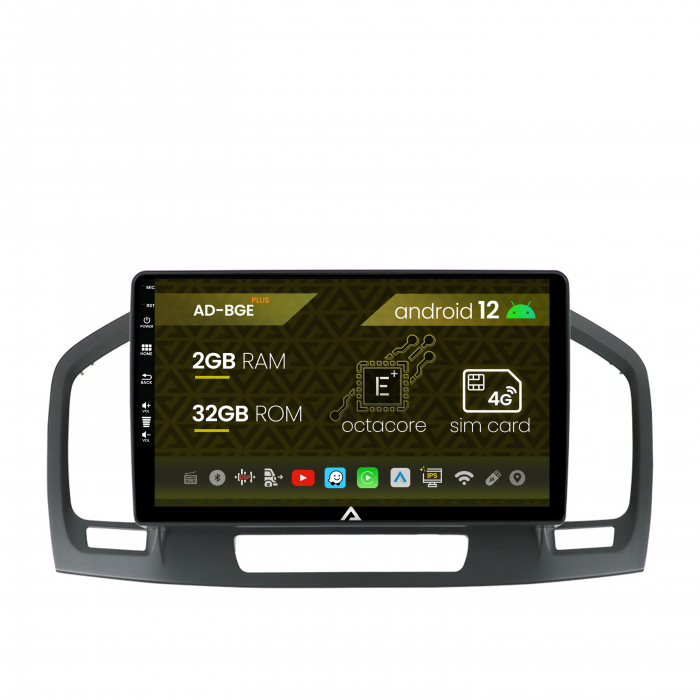 Navigatie Opel Insignia (2008-2013), Android 12, E-Octacore 2GB RAM + 32GB ROM, 9 Inch - AD-BGE9002+AD-BGRKIT254