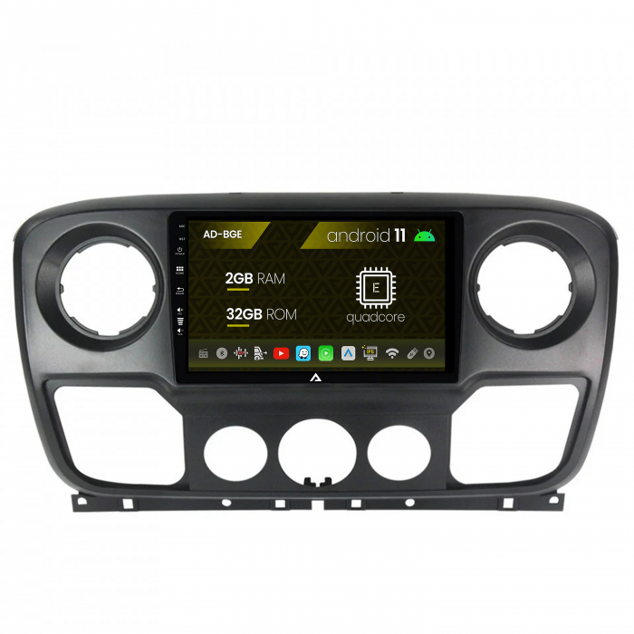 Navigatie Opel Movano   Renault Master   Nissan NV400 (2011-2021), Android 12, E-Octacore   2GB RAM + 32GB ROM, 10.1 Inch - AD-BGE10002+AD-BGRKIT388V2