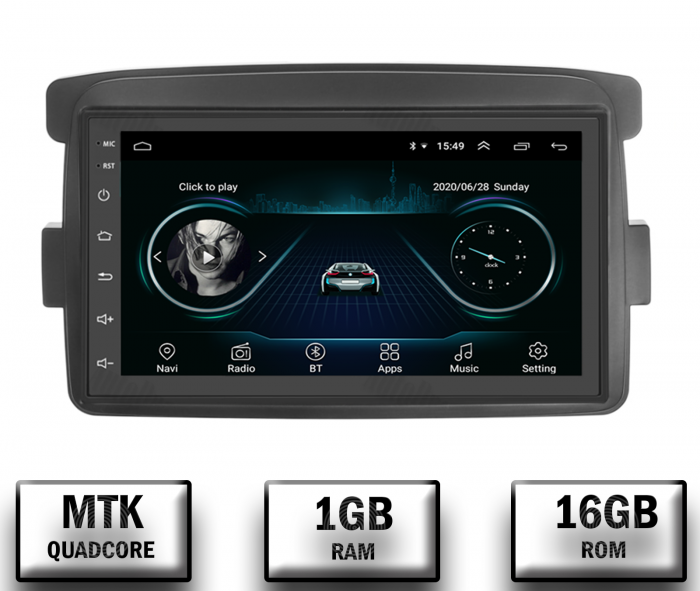 Navigatie Dacia Renault, P-Quadcore 1GB RAM + 16GB ROM, 7 Inch - AD-BGP1001+AD-BGRRE009