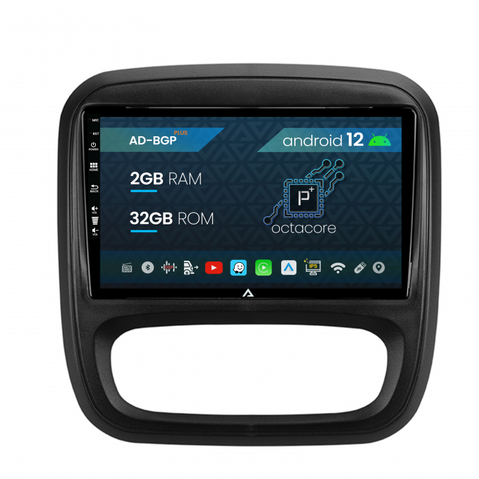 Navigatie Opel Vivaro Renault Trafic (2014-2017), Android 12, P-Octacore 2GB RAM + 32GB ROM, 9 Inch - AD-BGP9002+AD-BGRKIT389