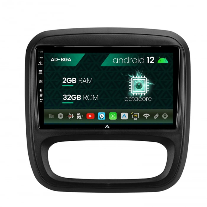 Navigatie Opel Vivaro Renault Trafic (2014-2017), Android 13, A-Octacore 2GB RAM + 32GB ROM, 9 Inch - AD-BGA9002+AD-BGRKIT389