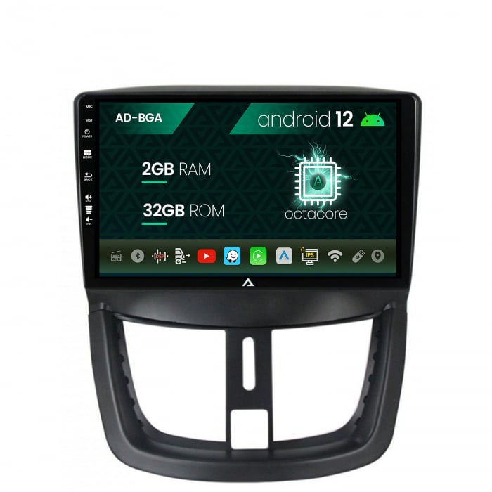 Navigatie Peugeot 207, Android 13, A-Octacore 2GB RAM + 32GB ROM, 9 Inch - AD-BGA9002+AD-BGRKIT263