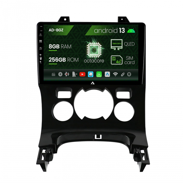 Navigatie Peugeot 3008 5008, Android 13, Z-Octacore   8GB RAM + 256GB ROM, 9 Inch - AD-BGZ9008+AD-BGRKIT259