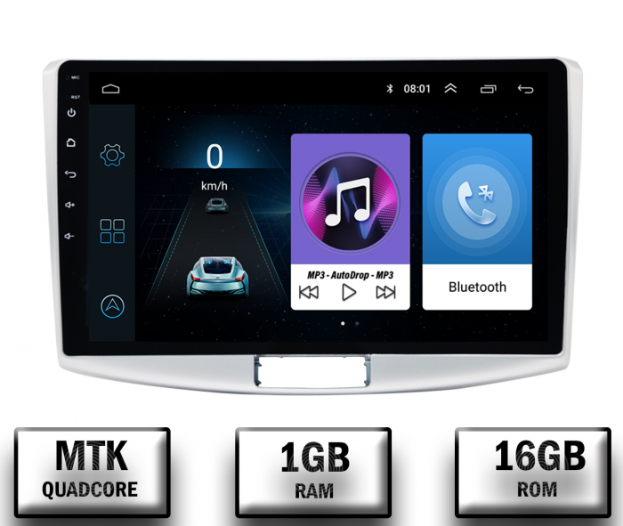 Navigatie Volkswagen Passat B6 B7 CC, Android 10, P-Quadcore 1GB RAM + 16GB ROM, 10.1 Inch - AD-BGP10001+AD-BGRKIT025