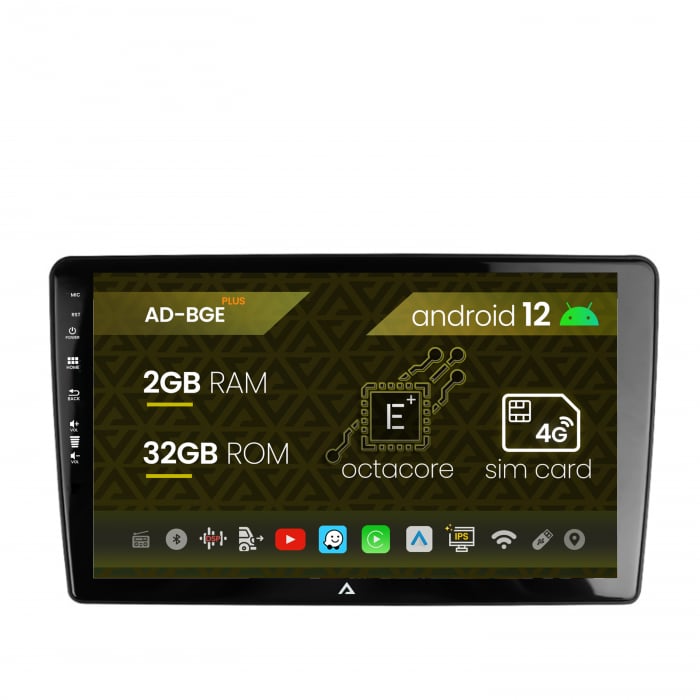 Navigatie Peugeot 307, Android 12, E-Octacore 2GB RAM + 32GB ROM, 9 Inch - AD-BGE9002+AD-BGRKIT266S