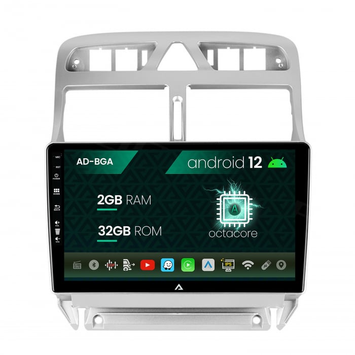 Navigatie Peugeot 307, Android 13, A-Octacore 2GB RAM + 32GB ROM, 9 Inch - AD-BGA9002+AD-BGRKIT266