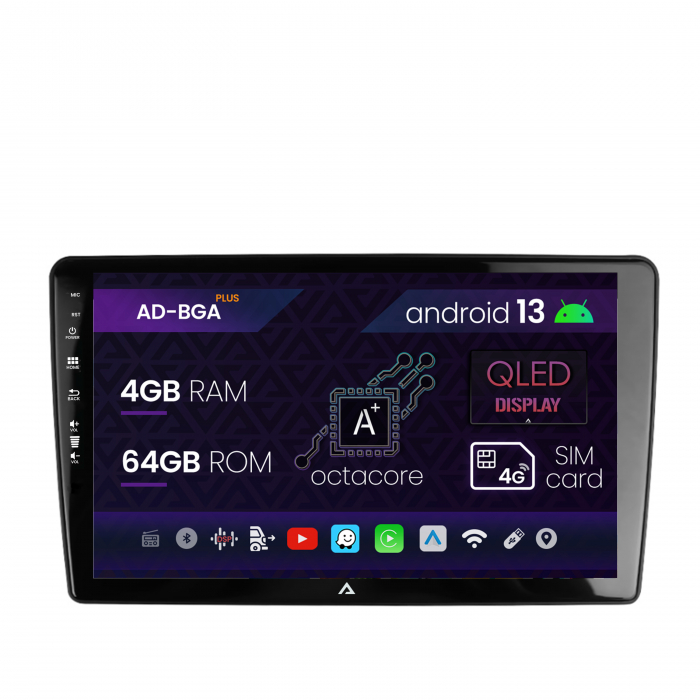 Navigatie Peugeot 307, Android 13, A-Octacore 4GB RAM + 64GB ROM, 9 Inch - AD-BGA9004+AD-BGRKIT266S