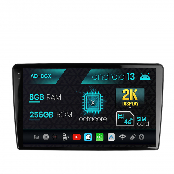 Navigatie Peugeot 307, Android 13, X-Octacore   8GB RAM + 256GB ROM, 9.5 Inch - AD-BGX9008+AD-BGRKIT266